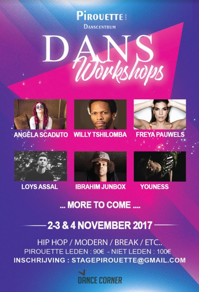 Lees meer over het artikel PIROUETTE WORKSHOP HIPHOP, MODERN, BREAK …